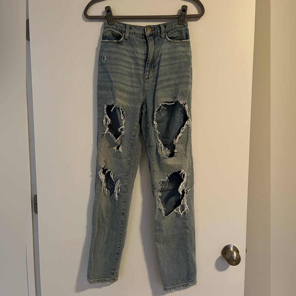 Urban Outfitters BDG Mom High Rise Distressed Jeans with Holes